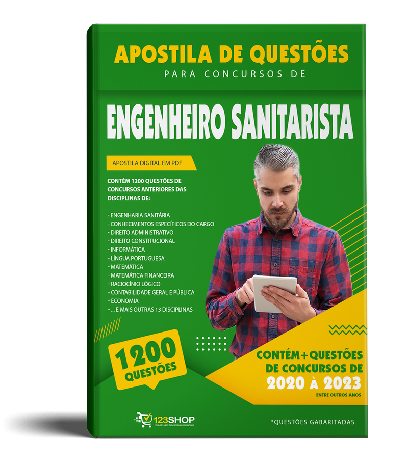 Questões para Concursos de Engenheiro Sanitarista - Mais de 1.200 Questões Gabaritadas | loja123shop