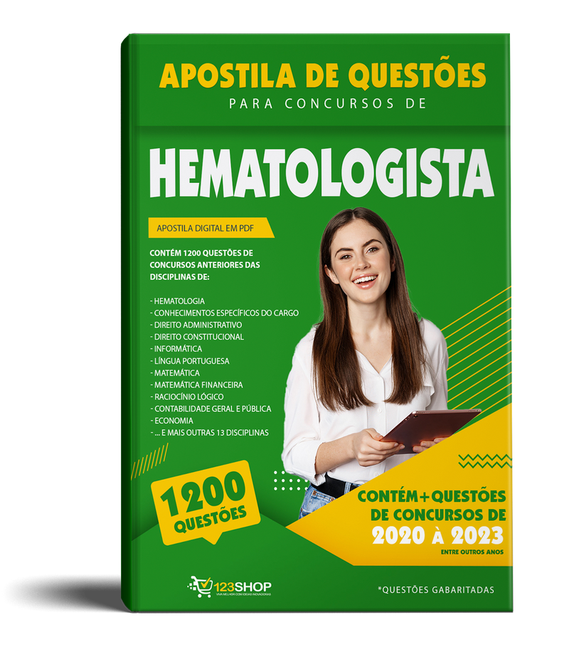 Caderno de Questões para Concursos de Hematologista - Mais de 1.200 Questões Gabaritadas | loja123shop