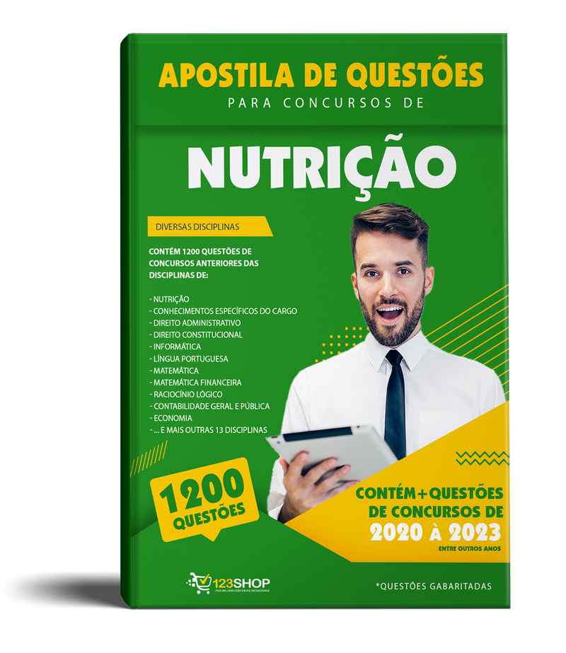 Exercícios para Concursos de Nutrição - Mais de 1.200 Questões Gabaritadas | loja123shop