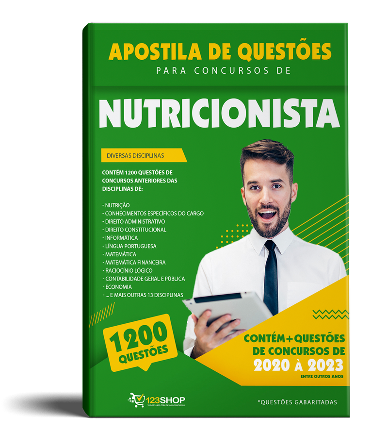 Questões para Concursos de Nutricionista - Mais de 1.200 Questões Gabaritadas | loja123shop