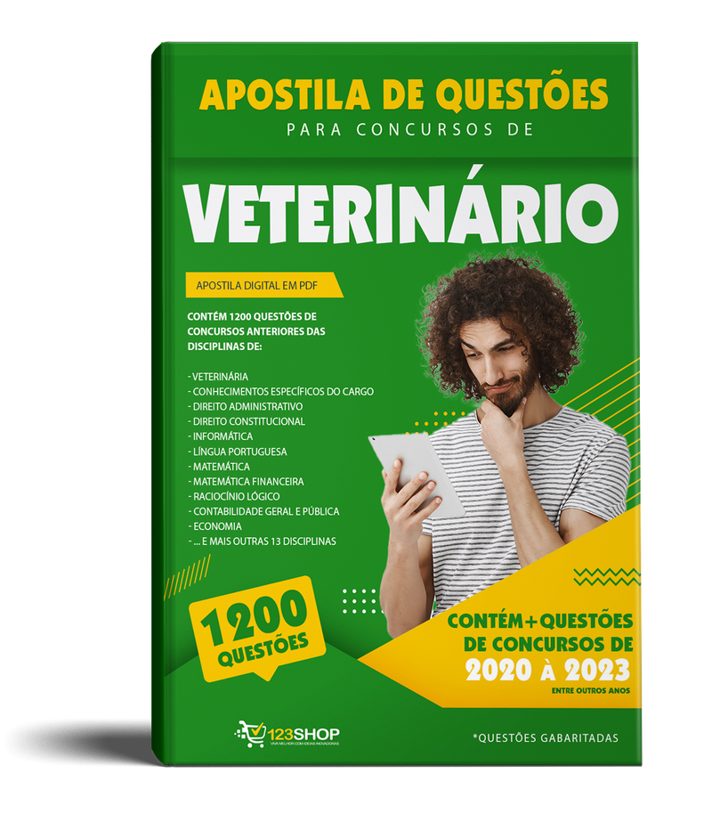 Caderno de Questões para Concursos de Veterinário - Mais de 1.200 Questões Gabaritadas | loja123shop