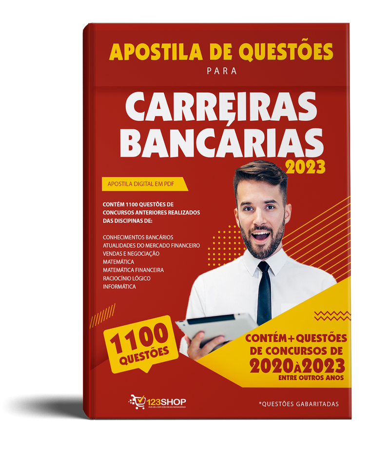 Apostila de Questões para Carreiras Bancárias 2023 - Mais de 1.100 Questões | loja123shop