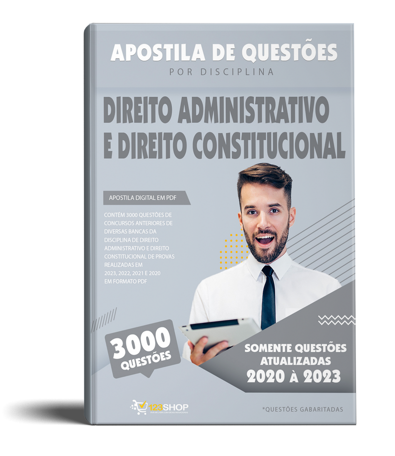 Caderno de Questões de Direito Administrativo e Direito Constitucional para Concursos - 3000 Questões Atualizadas e Gabaritadas | loja123shop