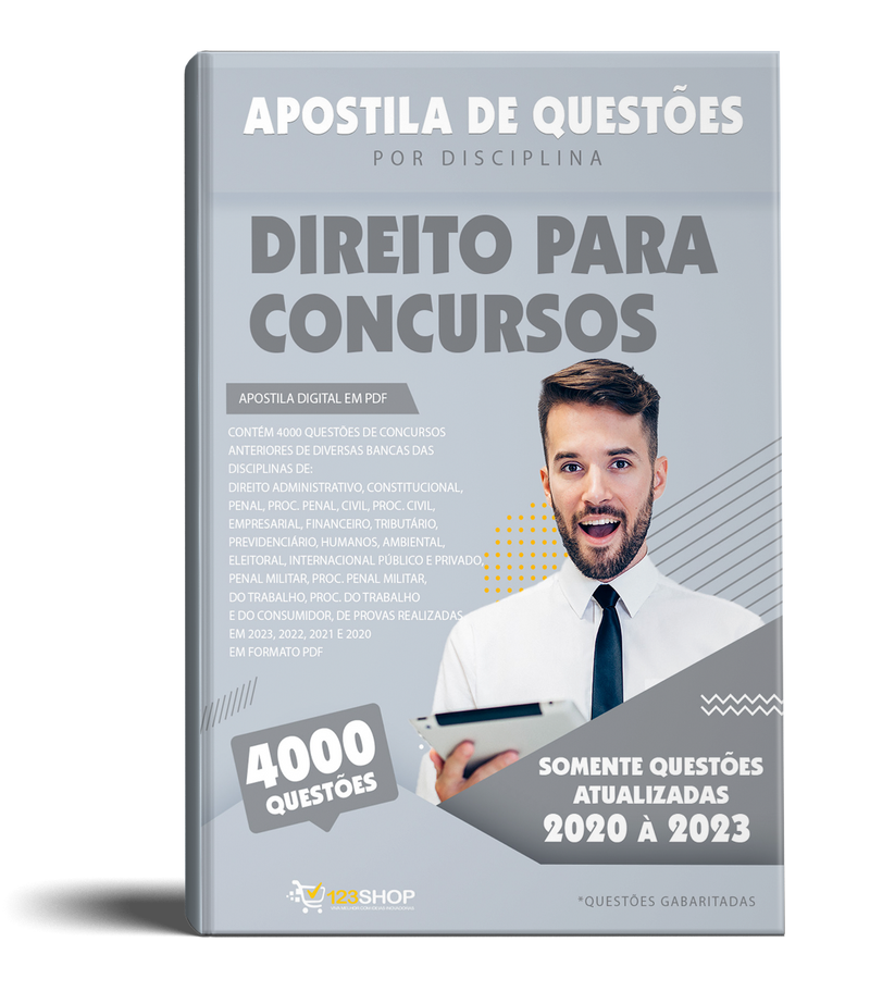 Questões de Direito para Concursos - 4000 Questões Atualizadas e Gabaritadas | loja123shop