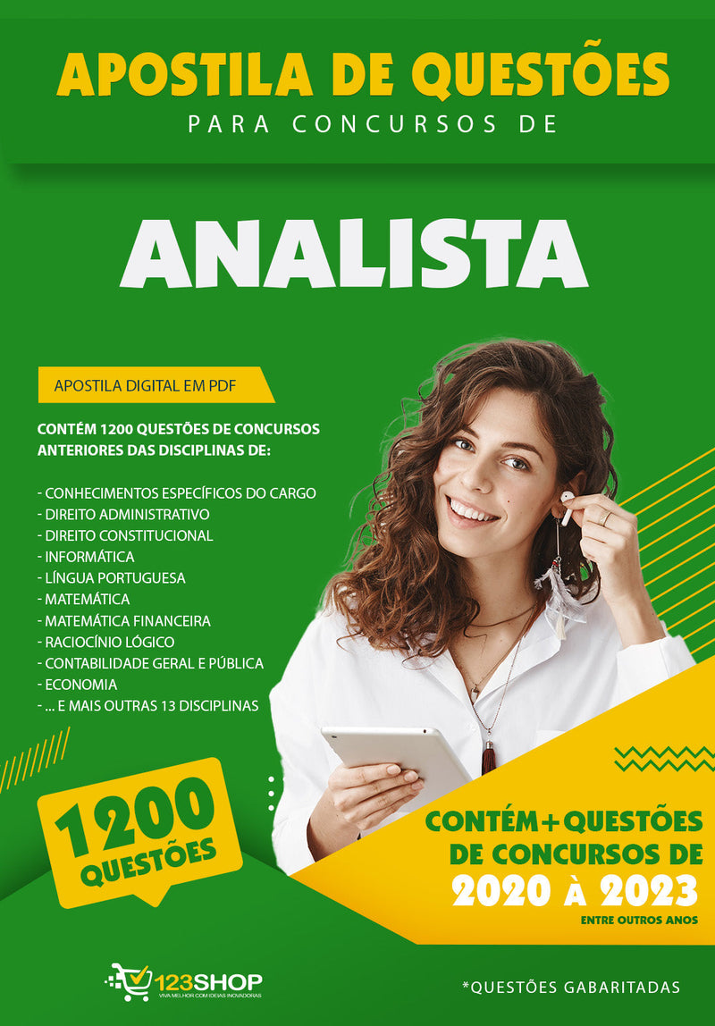 Questões de Concurso de Analista - Mais de 1.200 Questões Gabaritadas | loja123shop