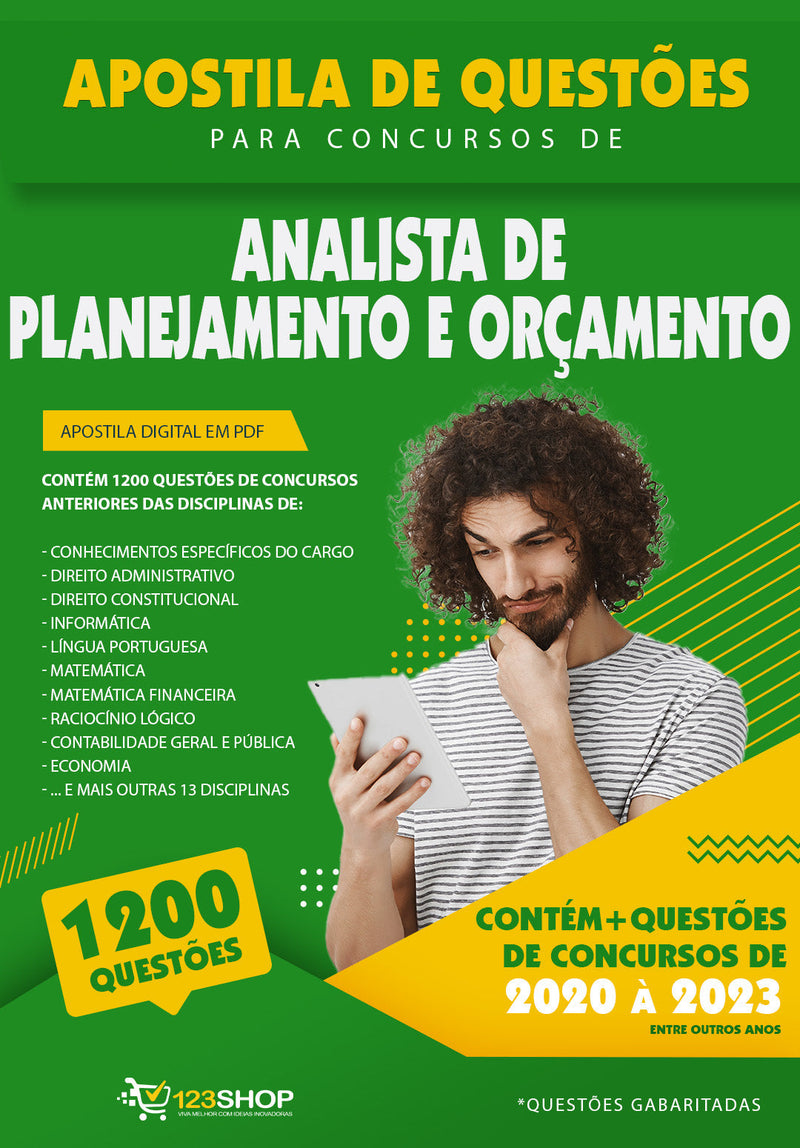 Questões de Concurso de Analista de Planejamento e Orçamento - Mais de 1.200 Questões Gabaritadas | loja123shop