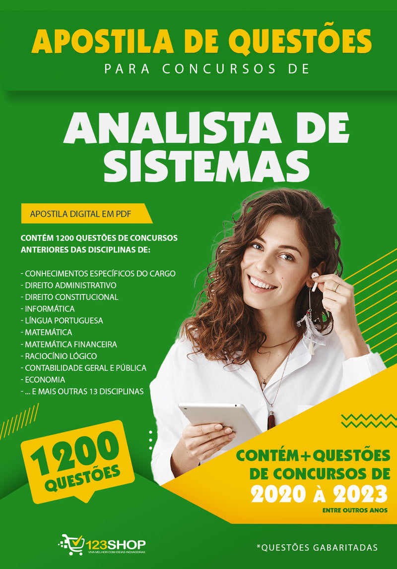 Questões para Concursos de Analista de Sistemas - Mais de 1.200 Questões Gabaritadas | loja123shop