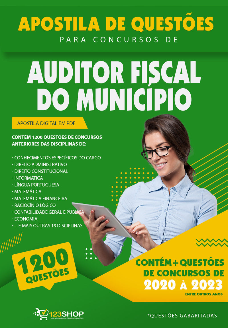 Simulado para Concursos de Auditor Fiscal do Município - Mais de 1.200 Questões Gabaritadas