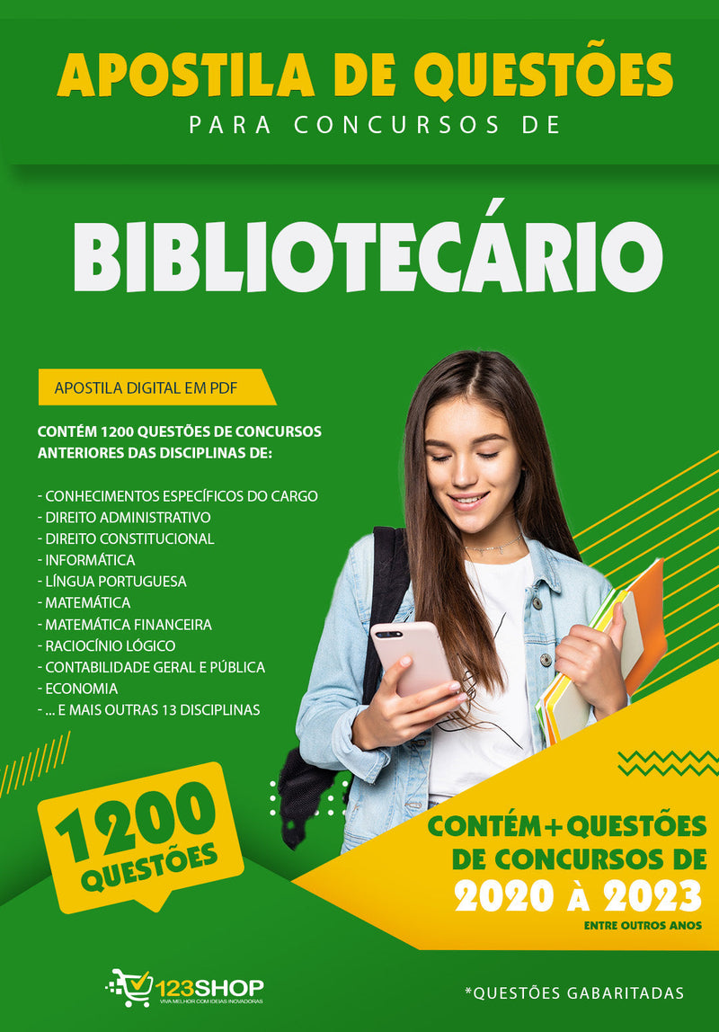 Questões de Concurso de Bibliotecário - Mais de 1.200 Questões Gabaritadas | loja123shop