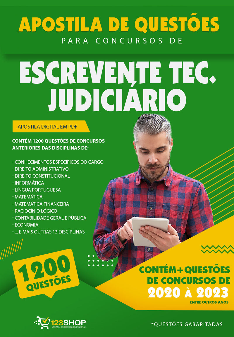 Simulado para Concursos de Escrevente Técnico Judiciário - Mais de 1.200 Questões Gabaritadas