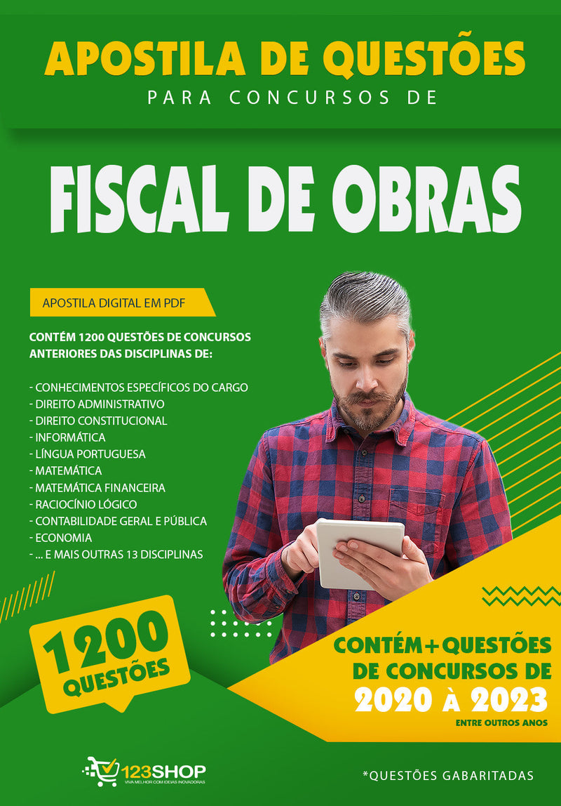 Questões de Concurso de Fiscal de Obras - Mais de 1.200 Questões Gabaritadas | loja123shop