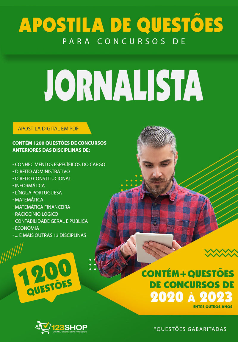 Exercícios para Concursos de Jornalista - Mais de 1.200 Questões Gabaritadas | loja123shop