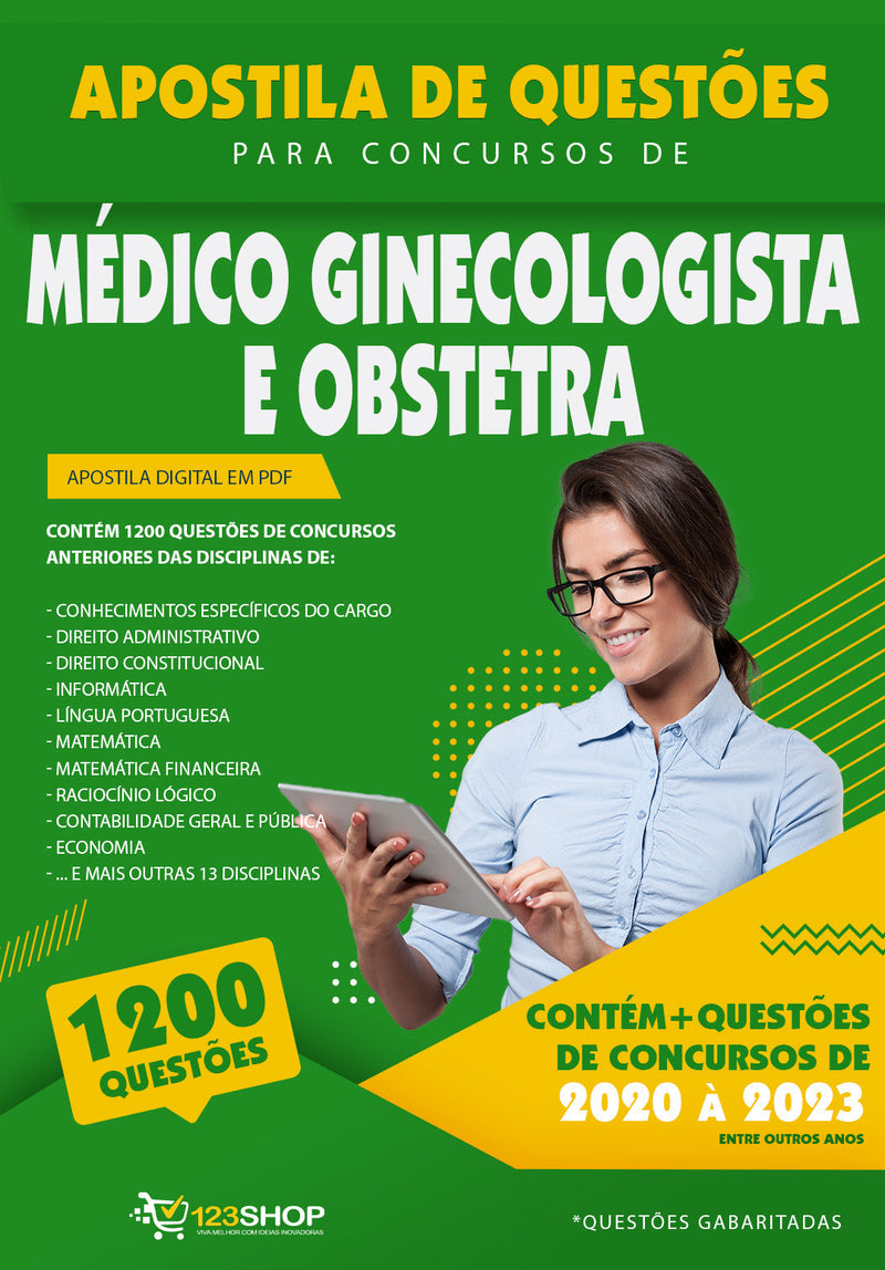 Questões para Concursos de Médico Ginecologista e Obstetra - Mais de 1.200 Questões Gabaritadas | loja123shop