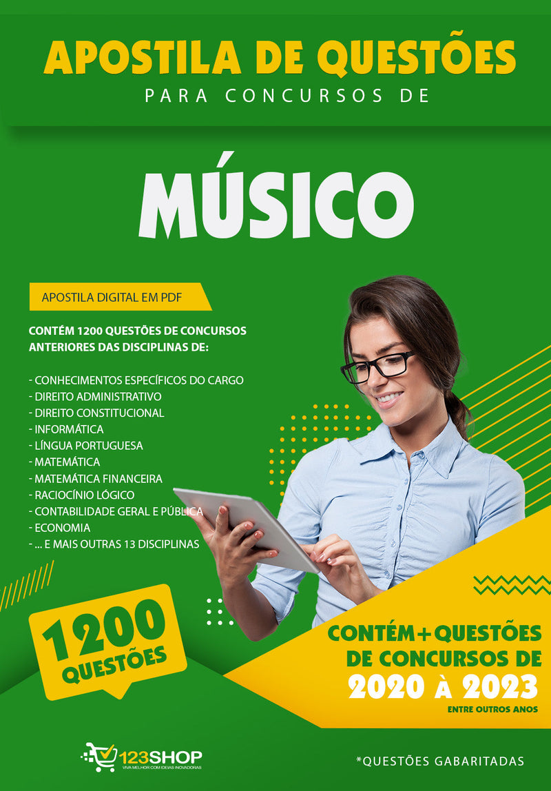 Exercícios para Concursos de Músico- Mais de 1.200 Questões Gabaritadas | loja123shop