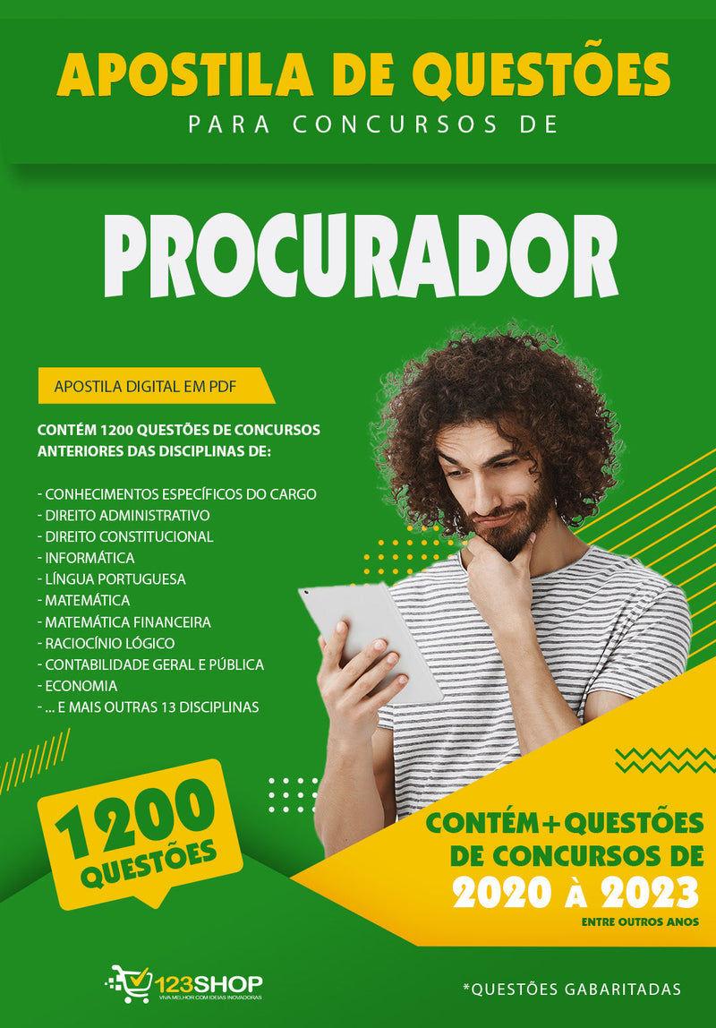Exercícios para Concursos de Procurador - Mais de 1.200 Questões Gabaritadas | loja123shop