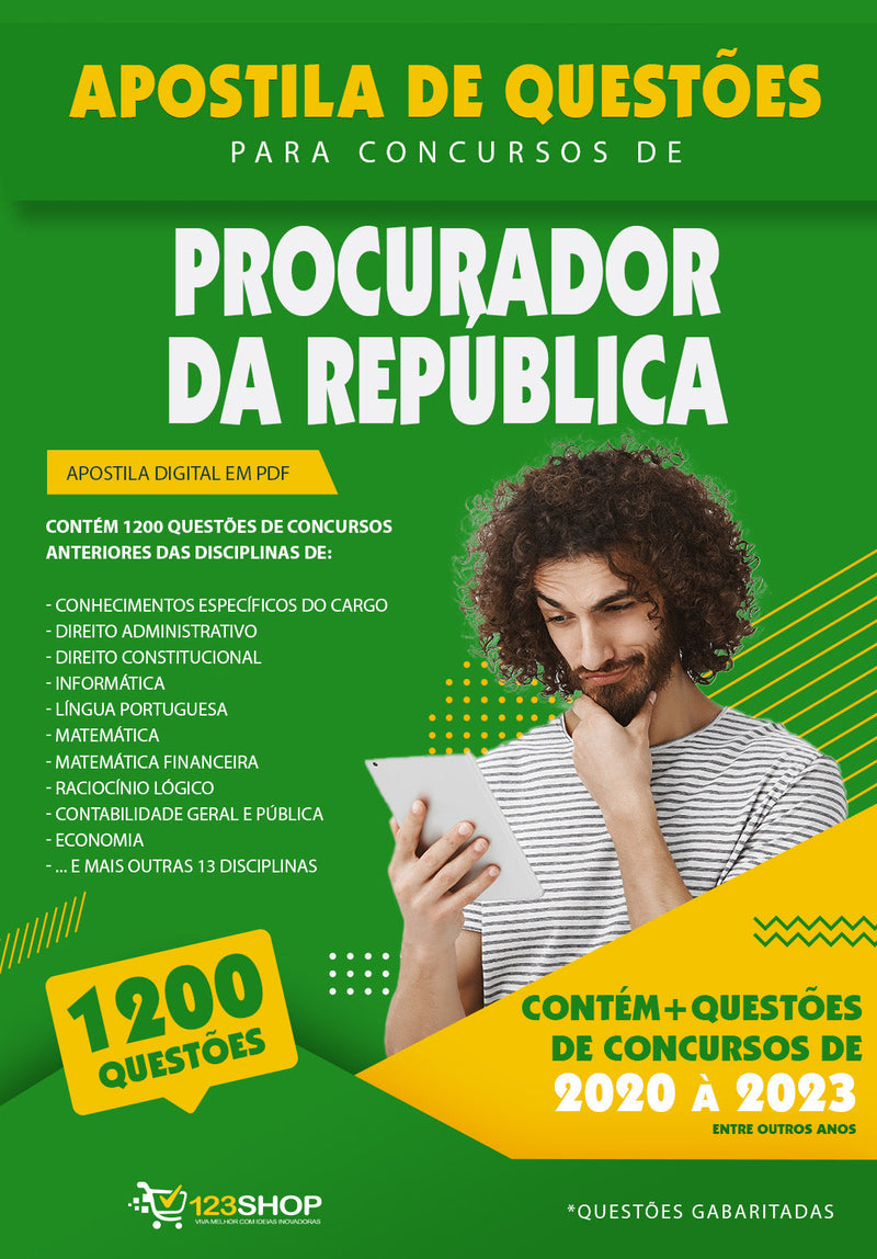 Questões para Concursos de Procurador da República - Mais de 1.200 Questões Gabaritadas | loja123shop