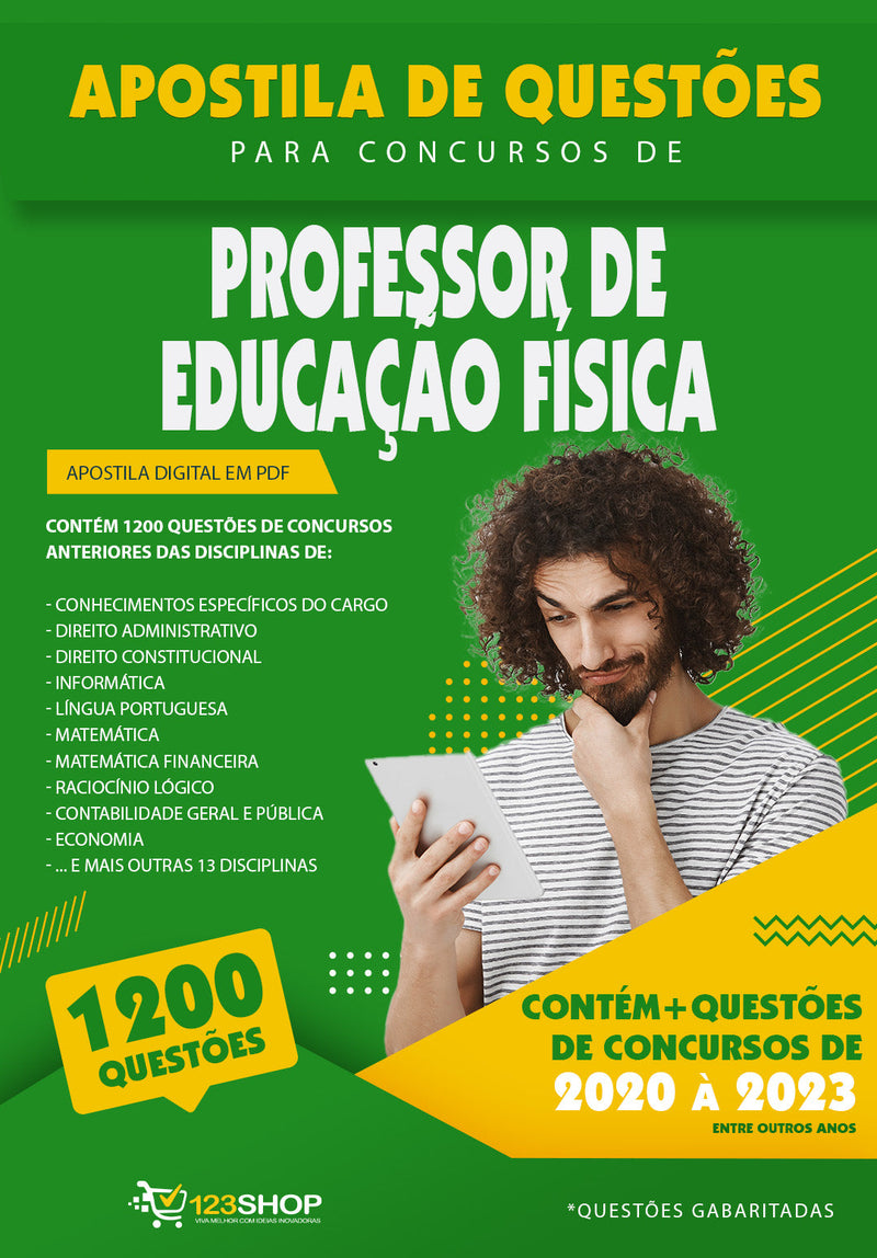 Exercícios para Concursos de Professor de Educação Física - Mais de 1.200 Questões Gabaritadas | loja123shop
