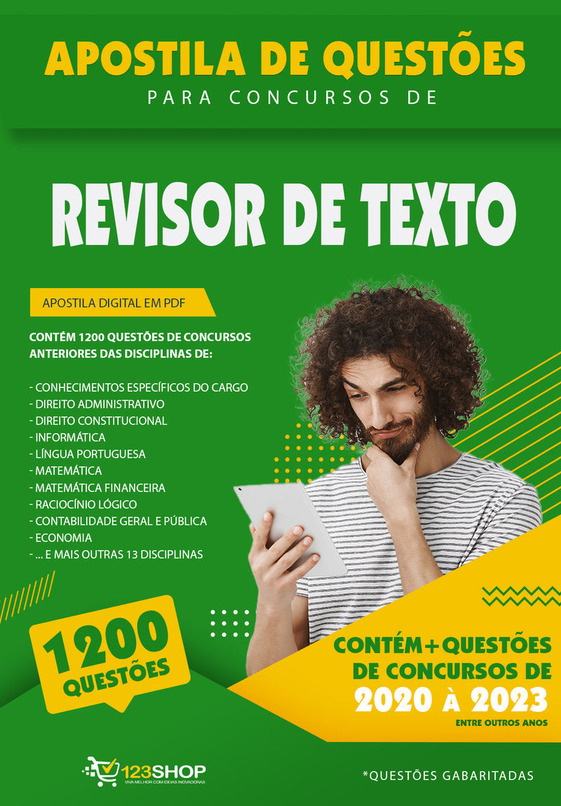 Exercícios para Concursos de Revisor de Texto - Mais de 1.200 Questões Gabaritadas | loja123shop