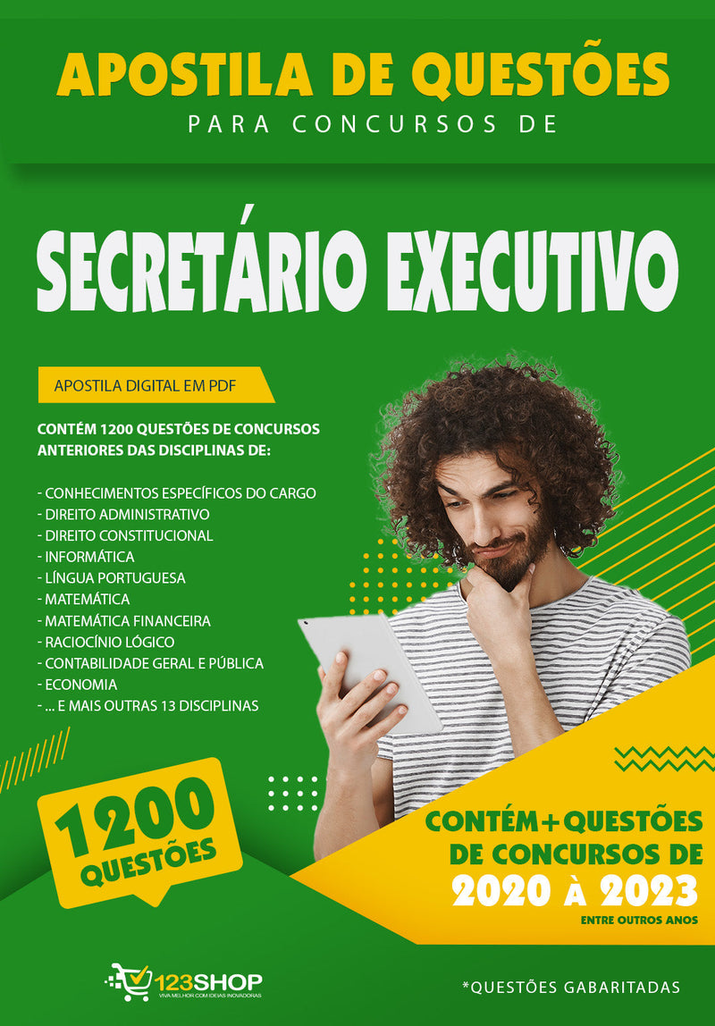 Exercícios para Concursos de Secretário Executivo - Mais de 1.200 Questões Gabaritadas | loja123shop
