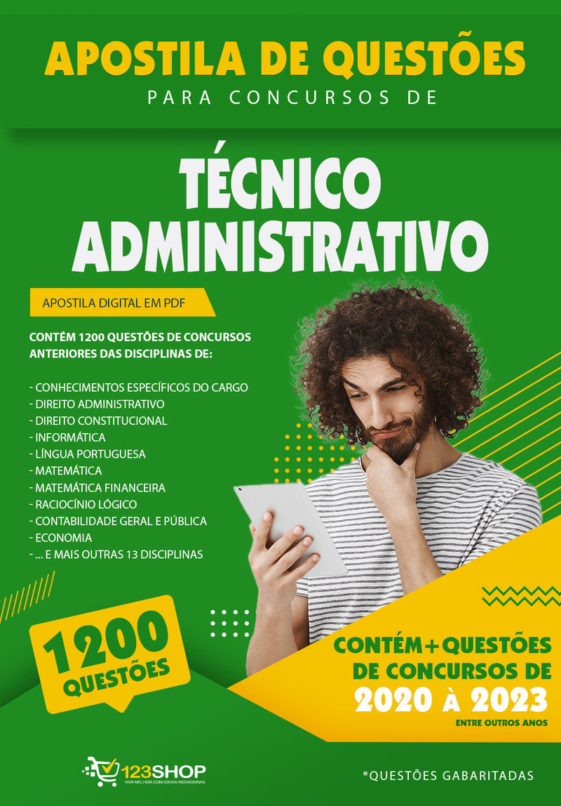 Questões de Concurso de Técnico Administrativo - Mais de 1.200 Questões Gabaritadas | loja123shop