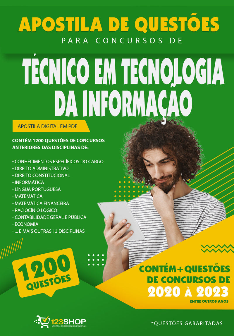 Questões de Concurso de Técnico em Tecnologia da Informação - Mais de 1.200 Questões Gabaritadas | loja123shop