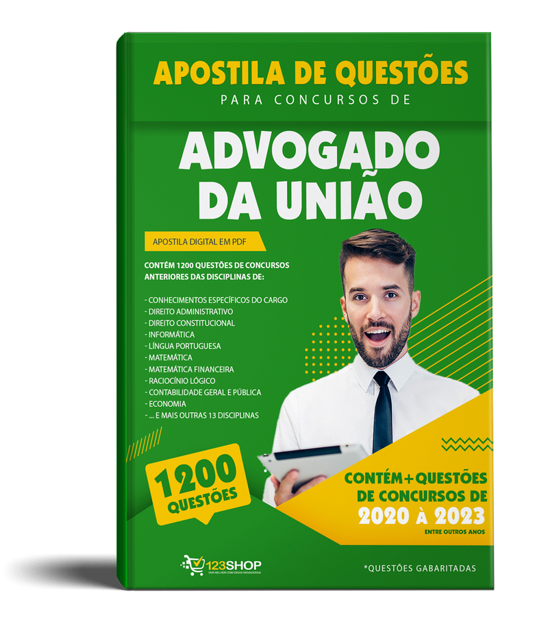 Questões para Concursos de Advogado da União - Mais de 1.200 Questões Gabaritadas | loja123shop