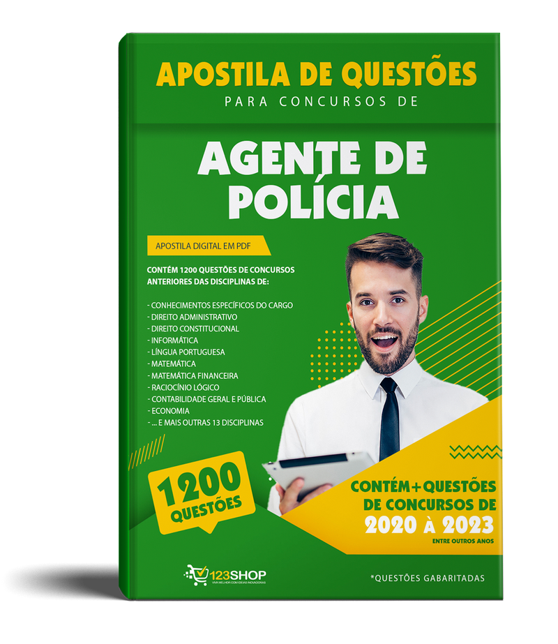 Questões de Concurso de Agente de Polícia - Mais de 1.200 Questões Gabaritadas | loja123shop