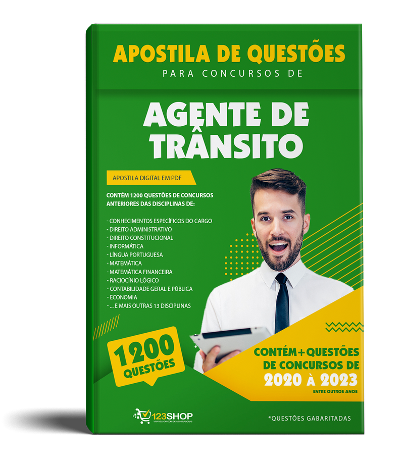 Exercícios para Concursos de Agente de Trânsito - Mais de 1.200 Questões Gabaritadas | loja123shop