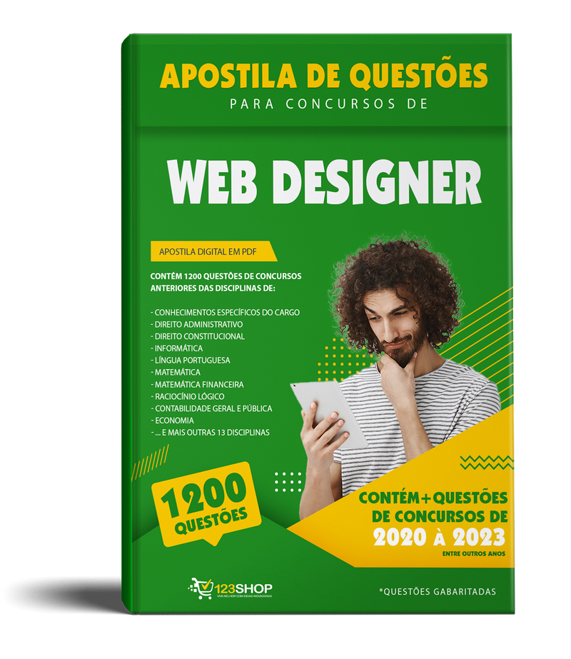 Exercícios para Concursos de Web Designer - Mais de 1.200 Questões Gabaritadas | loja123shop