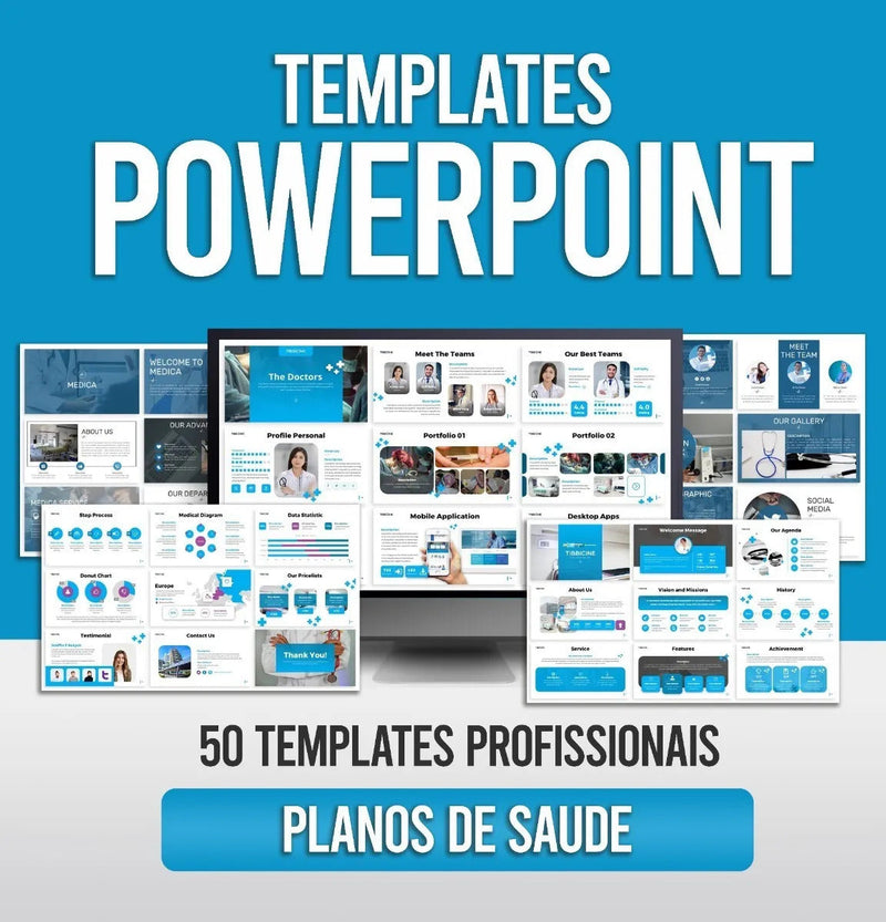 50 Templates Powerpoint do Segmento de Saúde | loja123shop